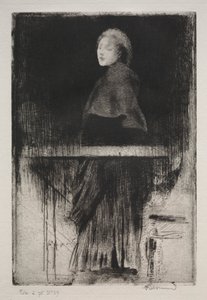 Frau mit Umhang von Albert Besnard