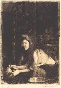 Frau mit einer Vase (La femme au vase) von Albert Besnard