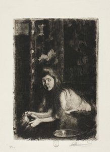 Frau mit einer Vase von Albert Besnard