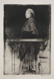 Frau mit Umhang von Albert Besnard