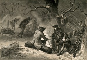 Die amerikanischen Truppen in Valley Forge, 1877