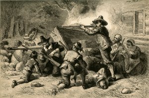 Virginier verteidigen sich gegen Indianer, 1877