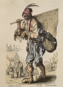 Hauptmann der Böhmen, nach Jacques Callot, graviert von Adrien Lavieille von Albert Charles August Racinet
