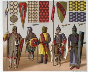 Militärische Kostüme vom 9. bis zum 12. Jahrhundert, von A. Racinet