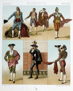Toreador-Kostüm in Spanien - in „Le costume ancien et historique“ von Racinet von Albert Charles August Racinet