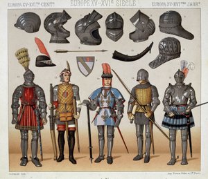 Krieger im 15.-17. Jahrhundert - in „Le costume historique“ von Racinet