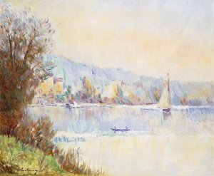 Boote auf der Seine von Albert Charles Lebourg