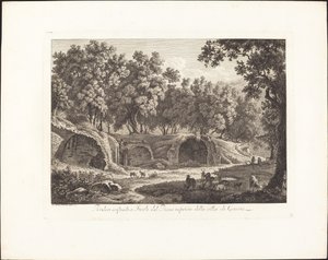 Ruinen in Tivoli vom unteren Stockwerk der Villa von Cassio