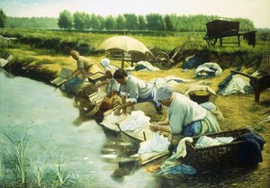 Wäscherinnen in der Region Trappes von Albert Desire