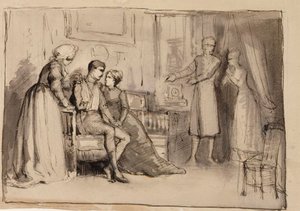 Rückkehr des Kapitäns, Kompositionsstudie. Illustrationen für Julqvällen (Heiligabend) von J. L. Runeberg