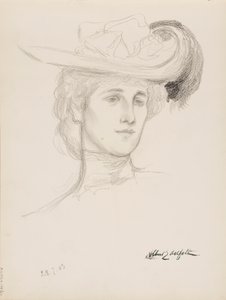 Frau mit Hut (Mme Flore Deschamps?) von Albert Edelfelt