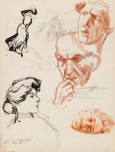 Personenskizzen von Albert Edelfelt