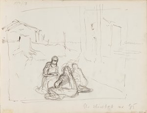 Figurenskizzen in der Landschaft von Albert Edelfelt