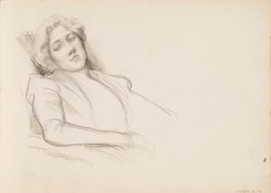Sitzende Frau, Halbporträt von Albert Edelfelt