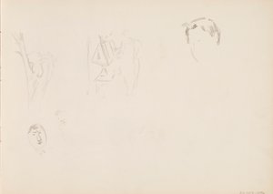 Gesichtsstudien, Baumstamm von Albert Edelfelt