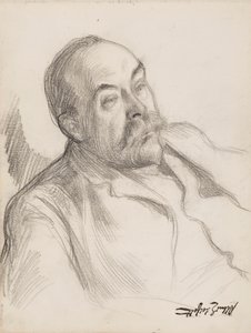Porträtskizze eines Mannes von Albert Edelfelt