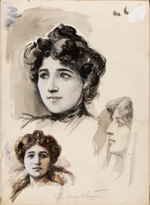 Mme Marguerite Legrand, Skizzen von Albert Edelfelt