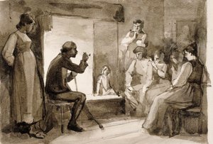 Pistols Geschichten, Kompositionsstudie II. Illustrationen für Julqvällen (Heiligabend) von J. L. Runeberg von Albert Edelfelt