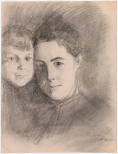 Porträt der Frau und des Sohnes des Künstlers von Albert Edelfelt