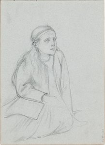 Skizze für Christus und Maria Magdalena, eine finnische Legende von Albert Edelfelt
