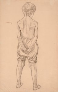 Stehender junger Knabe, Studie für die am Ufer spielenden Knaben von Albert Edelfelt