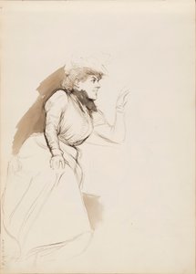 Sitzende Frau (Aino Ackté) von Albert Edelfelt