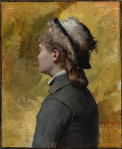 Junge Frau in Grau von Albert Edelfelt