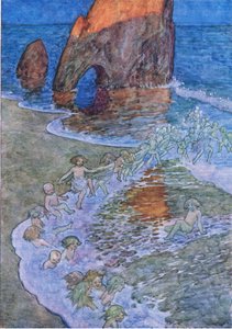 Sie stellten ihn in die Mitte und tanzten um ihn herum, aus Die Wasserbabys, veröffentlicht von Humphrey Milford Oxford University Press, ca. 1930