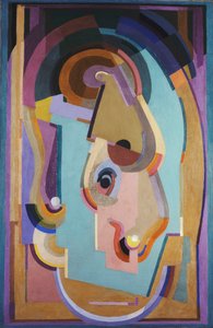 Lila und grüne Komposition von Albert Gleizes