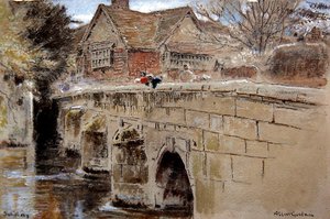 Crane Bridge, Salisbury von Albert Goodwin
