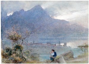 Stansstad und der Pilatus, Schweiz von Albert Goodwin