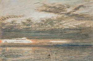 Sonnenuntergang über dem Meer von Albert Goodwin