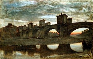 Die Ponte alla Grecia, vor dem Abriss, Florenz von Albert Goodwin