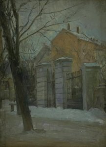 Das Tor des Assistens-Friedhofs in Kopenhagen. Winter von Albert Gottschalk