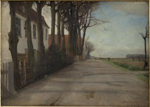 Die Straße führt an "Store Godthaab" vorbei, einem Landhaus in der Nähe von Kopenhagen von Albert Gottschalk