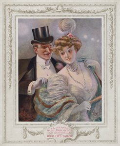 Belle Époque Paris, Modebewusste Dame mit ihrem Bewunderer von Albert Guillaume