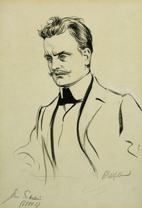 Porträt des Komponisten Jean Sibelius, kleiner Halbfigur von Albert Gustaf Aristides Edelfelt