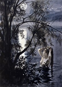 Darstellung einer Ondine, aquatische Nymphe der germanischen Mythologie (Illustration von Albert Edelfelt)