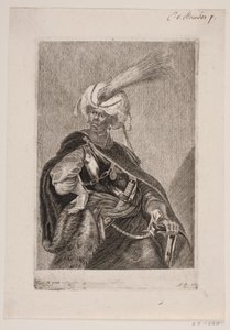 Ein schwarzer Afrikaner in Rüstung