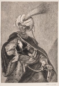 Ein schwarzer Afrikaner in Rüstung
