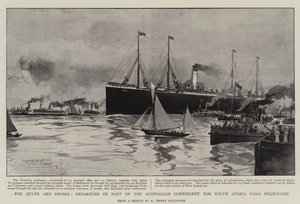 Für Königin und Reich, Abreise eines Teils des australischen Kontingents nach Südafrika von Melbourne von Albert Henry Fullwood