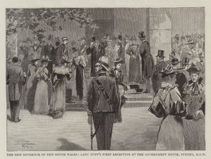 Der neue Gouverneur von New South Wales, Lady Duffs erster Empfang im Regierungshaus, Sydney, New South Wales