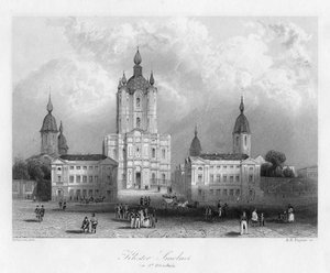 Kloster Smolnoi, bei St. Petersburg, Russland, um 1840