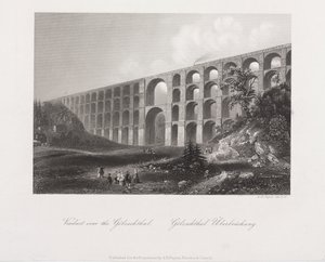 Viadukt über das Golzschthal, Sachsen, ca. 1840