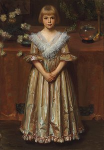 Mädchen mit Goldfischglas von Albert Herter