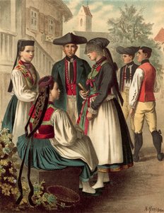 Deutsche Tracht, Württemberg Betzingen von Albert Kretschmer
