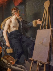 Ein Mädchen aus Amager verkauft Obst in einem Künstleratelier (Detail) von Albert Kuchler