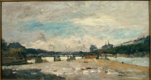 Ufer der Seine in Paris, nach dem Sturm von Albert Lebourg
