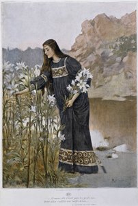 Eine Frau bläst Iris (von Lynch, frühes 20. Jahrhundert) von Albert Lynch