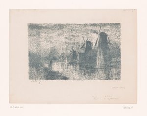 Mühlen an der Schie bei Rotterdam von Albert Marie Lebourg